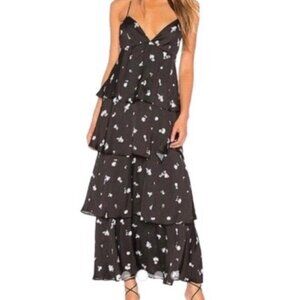 REVOLVE Bardot Black + White Floral Dress